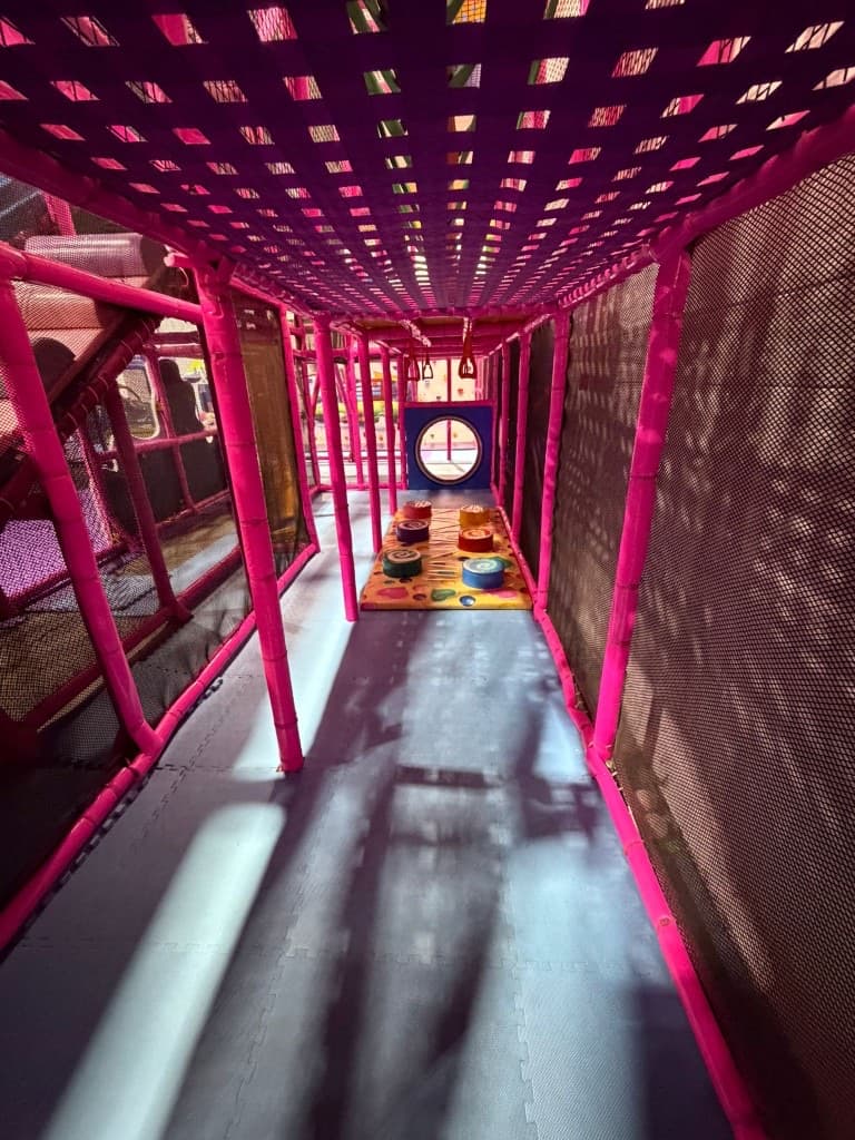 Candy-themed play walkway with stepping stones at Fun Factory